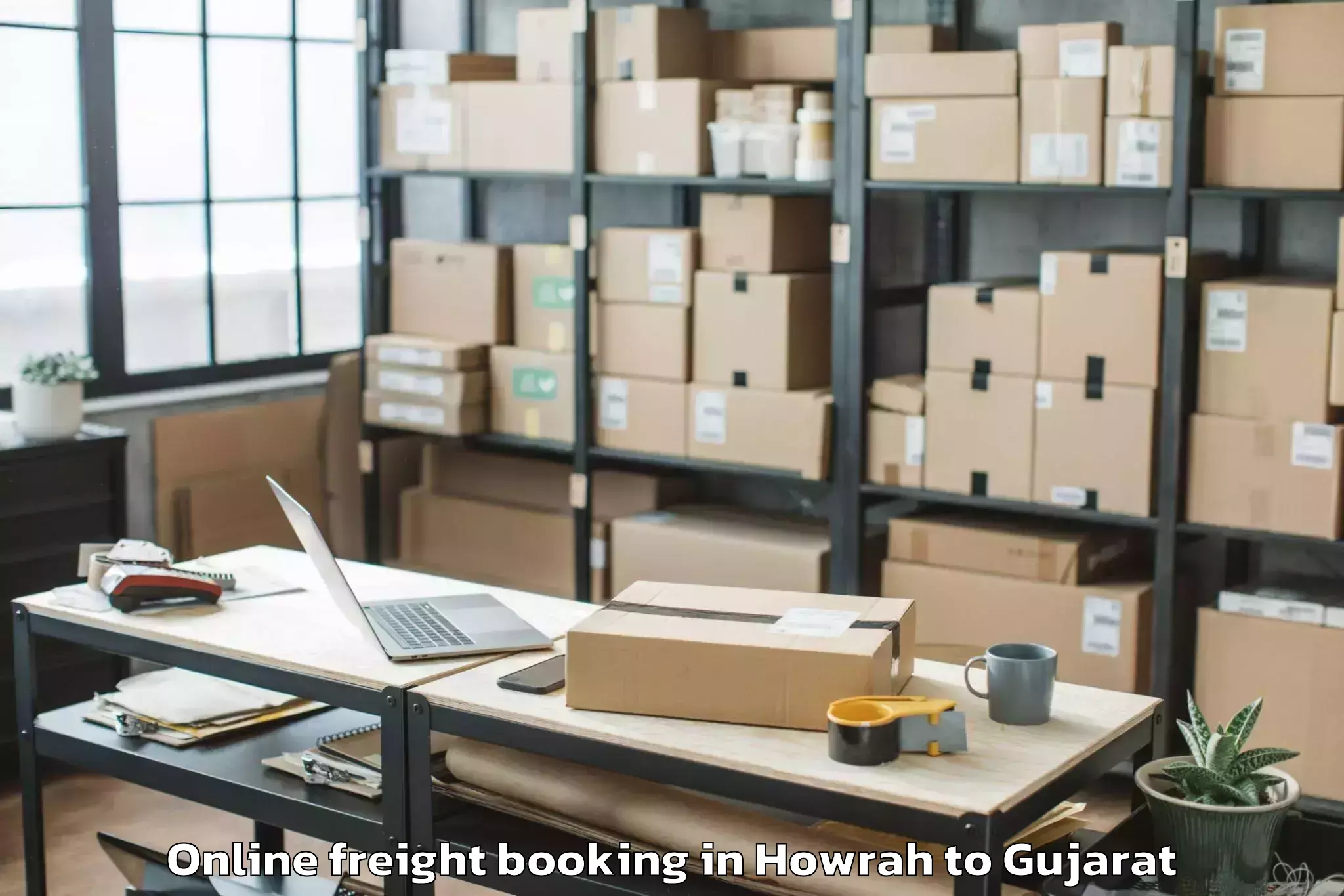 Top Howrah to Rajpipla Online Freight Booking Available